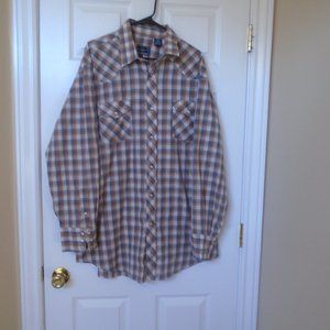 Roper western shirt Plaid Long Sleeve Pearl Snap Button Shirt size 2XL